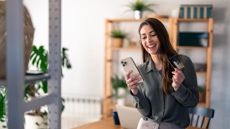 Woman ready to use her credit card