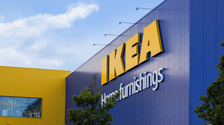 Angled view of an Ikea storefront