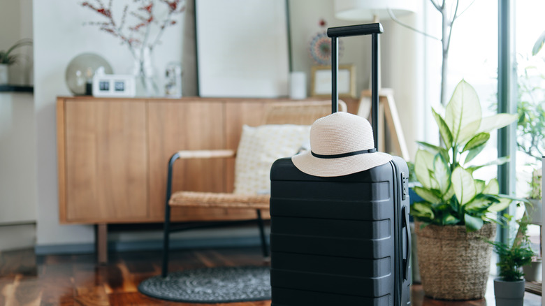 a suitcare in a timeshare living room