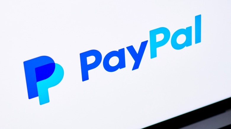Paypal website on laptop