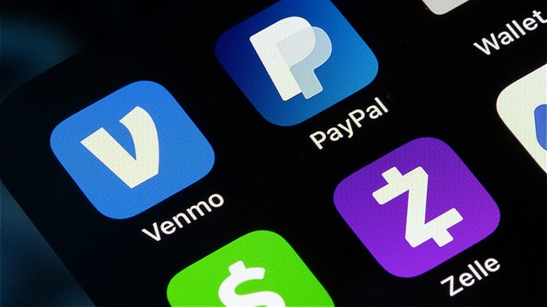 Smartphone screen with payment apps