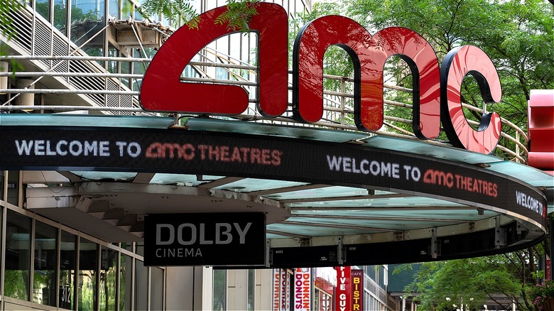 Outside an AMC Theatres location