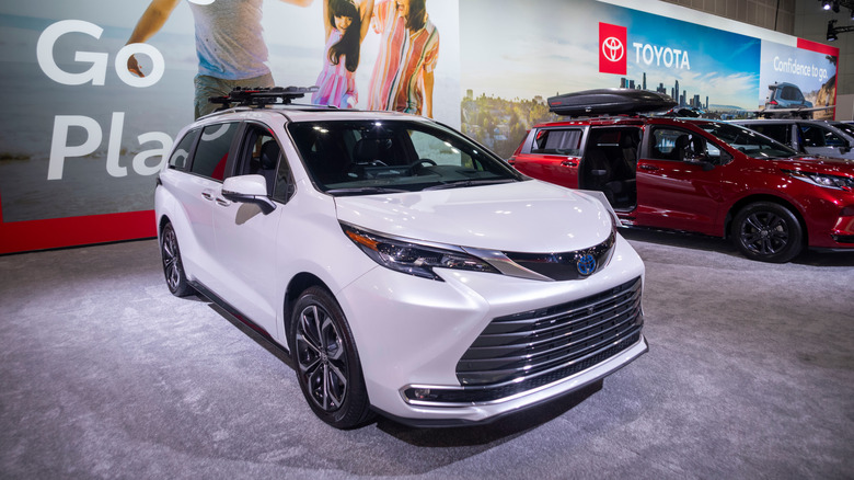 The New 2026 Toyota Sienna Platinum is showcased at the LA Auto Show.