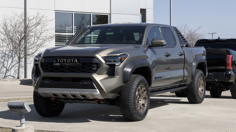 The Toyota Tacoma Trailhunter 4X4 Hybrid on display.