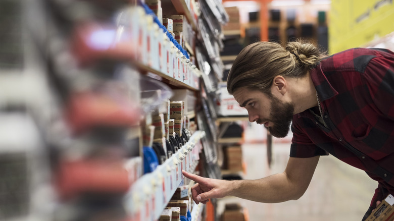 Man shopping in a home improvement store