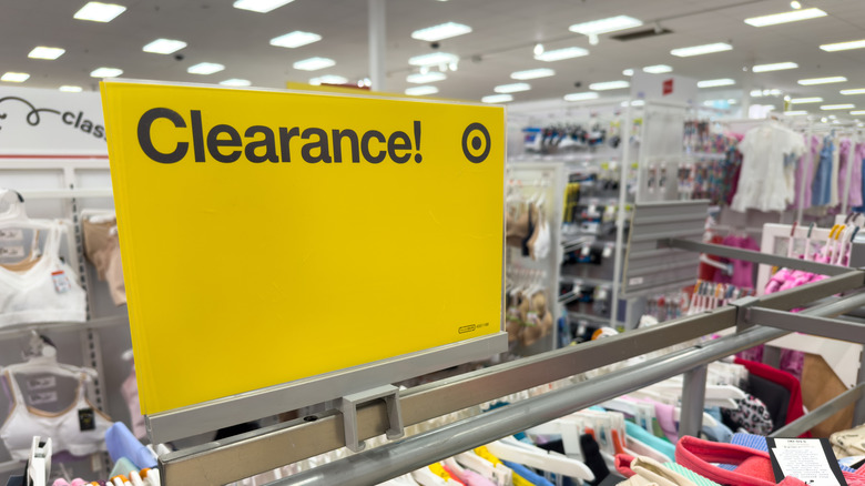 a clearance tag on Target rack