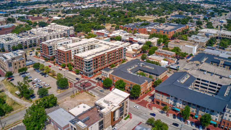 Aerial View of Downtown, Plano Texas in the DFW Metro