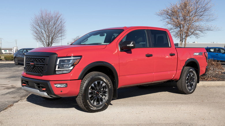 Nissan Titan pickup truck display.