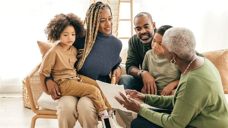 Three generations discussing document