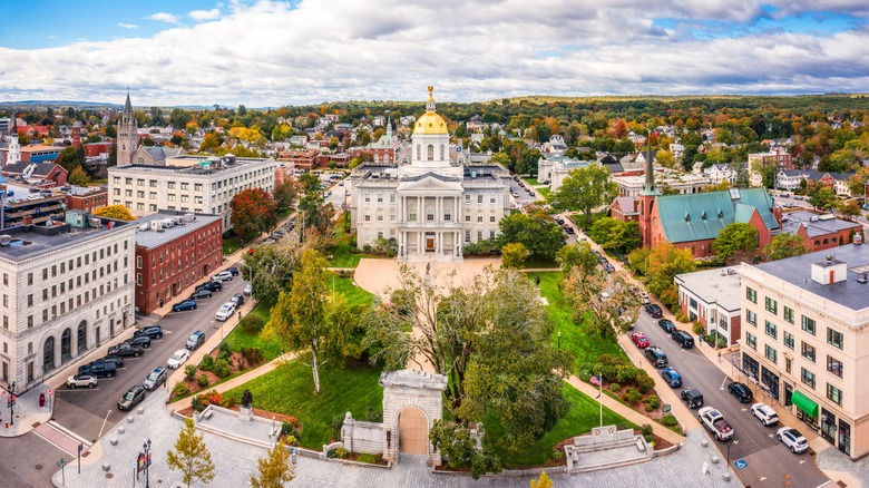 Aerial view of Concord and the New Hampshire State House