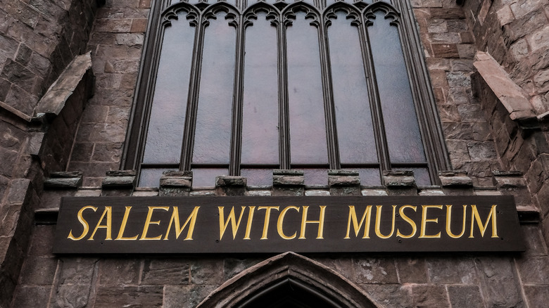 Sign in front of the Salem Witch Museum