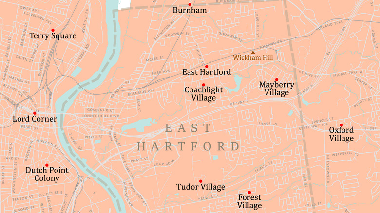 Map of East Hartford, Connecticut