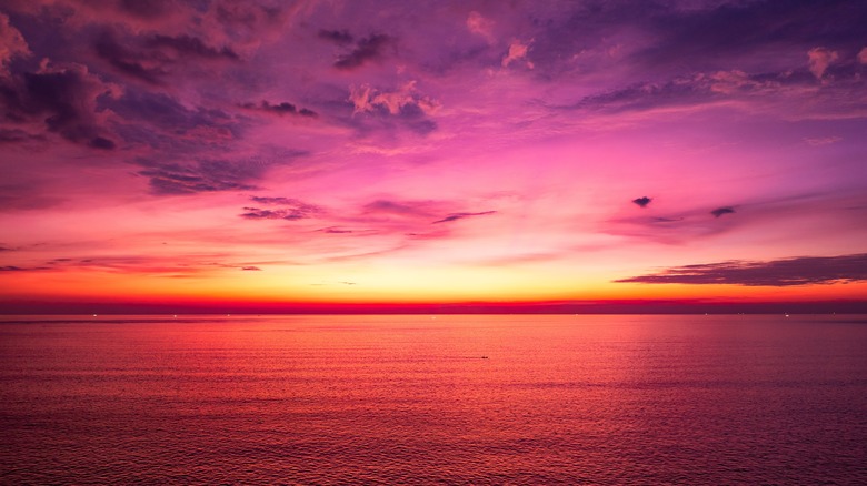 a colorful sunset over the ocean