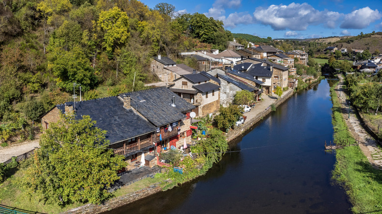 Houses along the Rio de Onor near Bragança