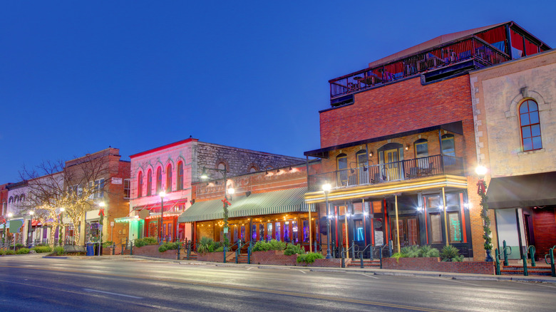 San Marcos, Texas street at night