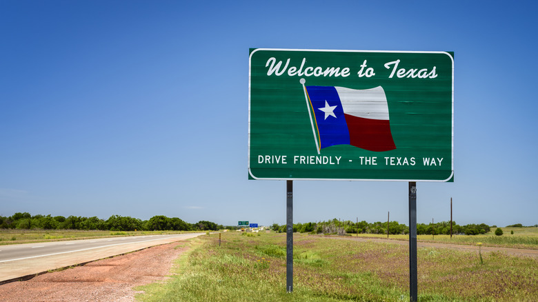 Welcome to Texas road sign.
