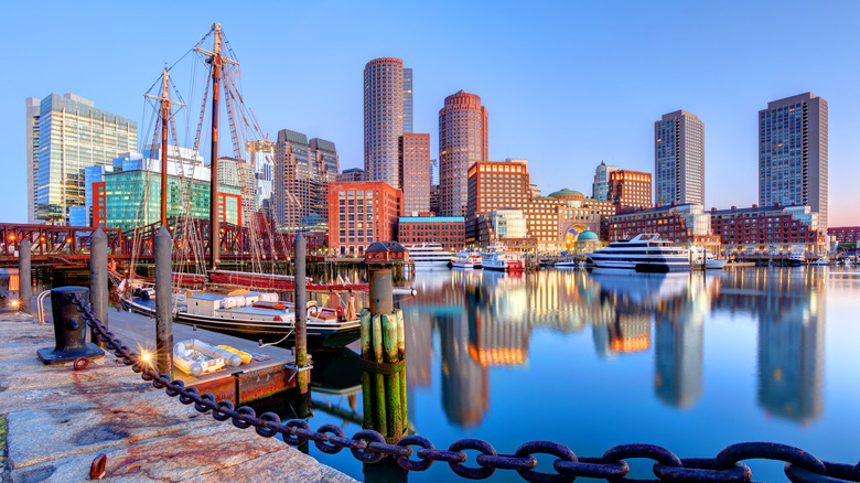 boston harbor and skyline