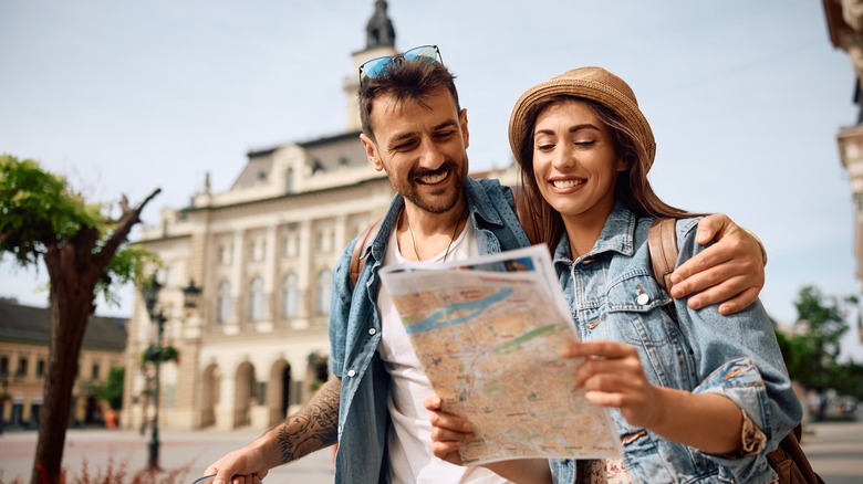 Travelers exploring Europe.