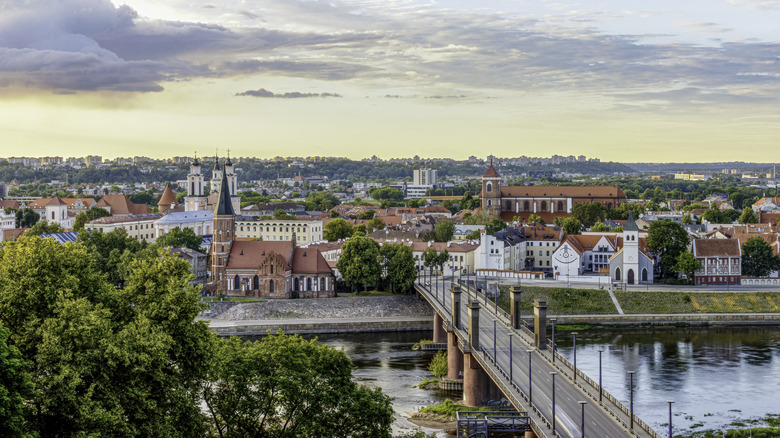 Aerial view of Kaunas, Lithuania