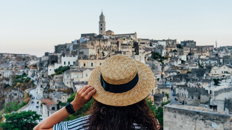 Person looking at Matera.