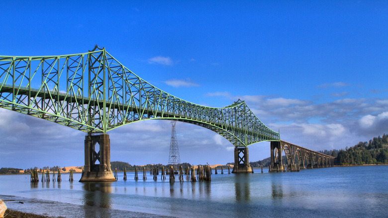 Bridge over water in Coos Bay, Oregon