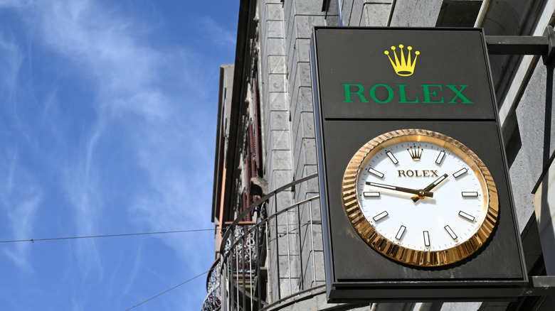Exterior sign for a Rolex store
