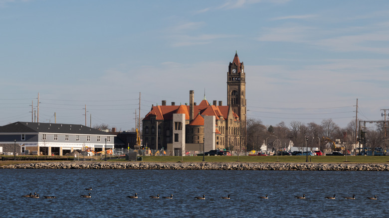 Bay City, Michigan, seen from across Saginaw river
