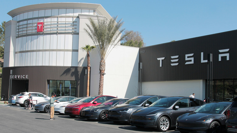 A Tesla dealership in California