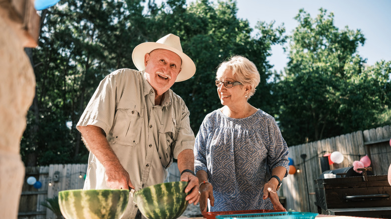 Happy looking retired couple in Texas outdoors