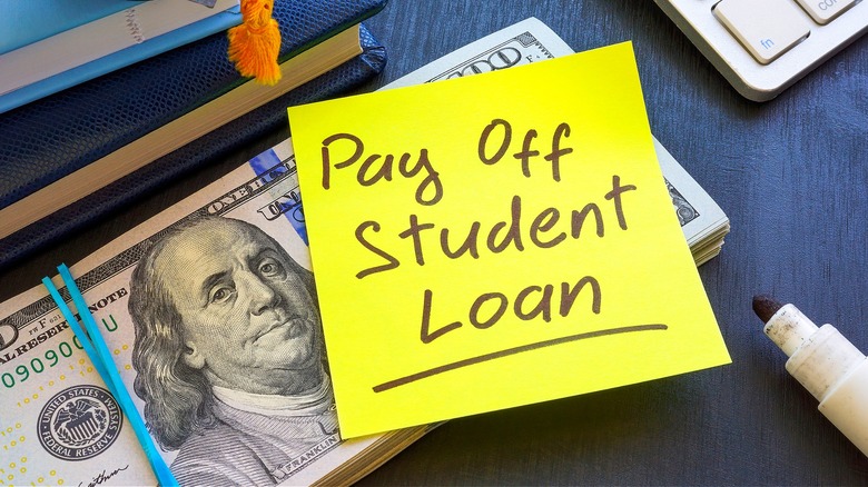 "Pay Off Student Loan" note