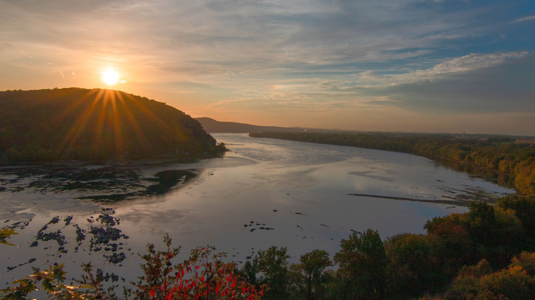 Susquehanna River as the sun sets