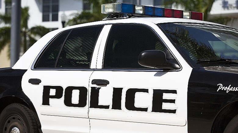 police vehicle parked on road