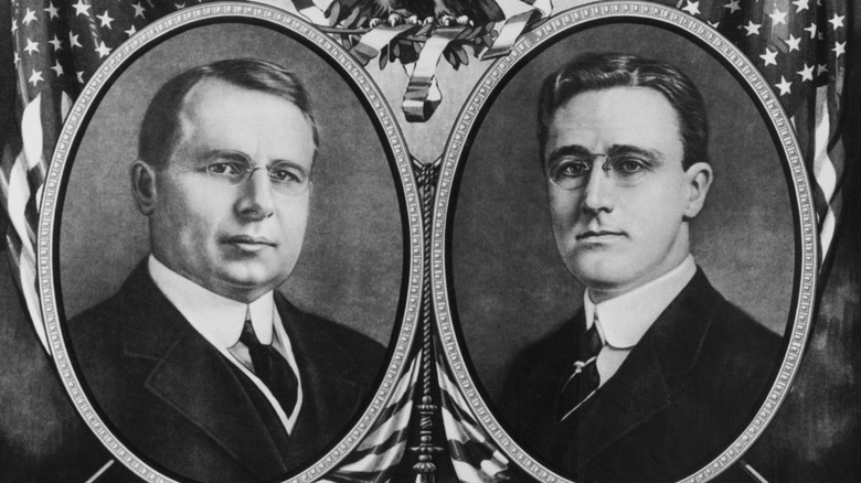 Black and white jugate image of candidates James M. Cox and Franklin D. Roosevelt