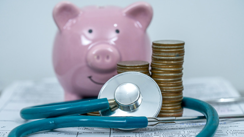 piggy bank and medical imagery