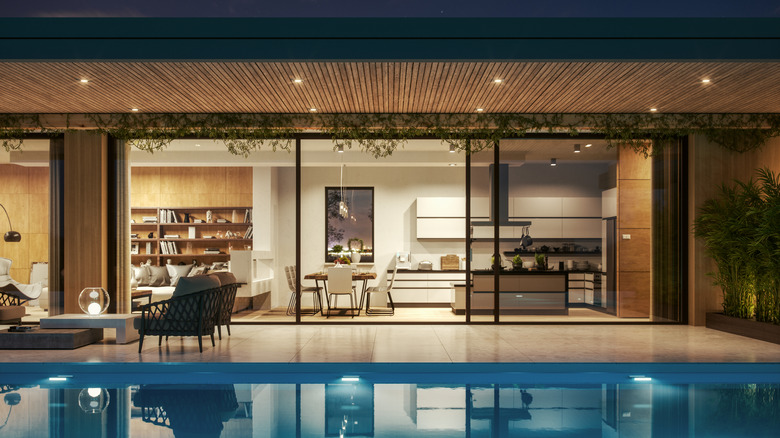 a luxury house and pool