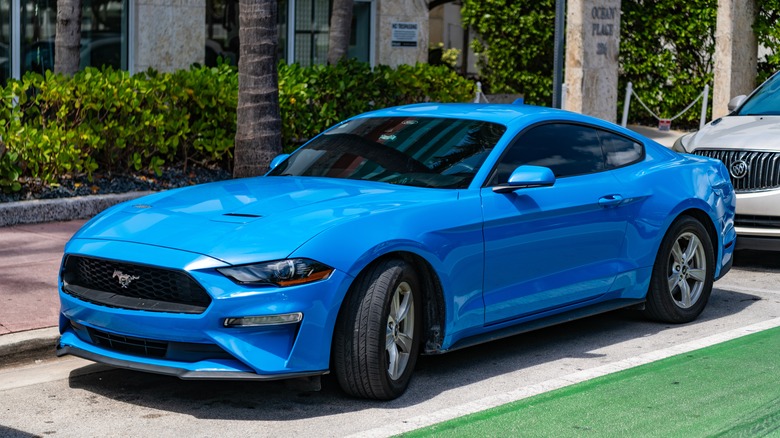 Blue 2022 Ford Mustang