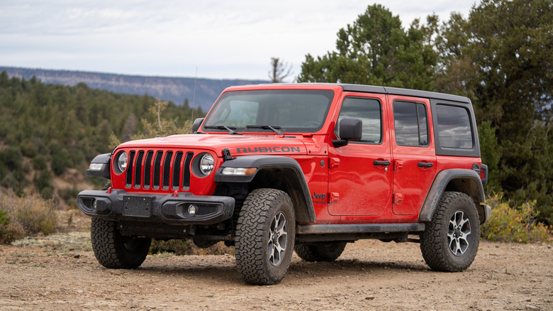 Red Jeep Wrangler Rubicon
