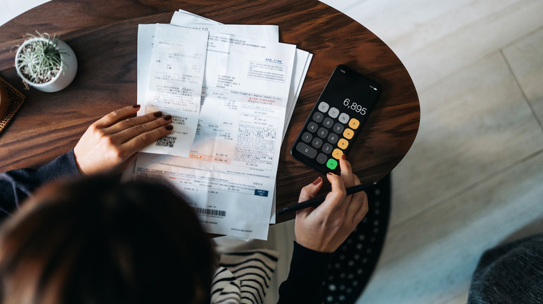 woman going over her budget