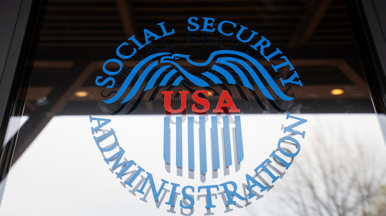 A door for a Social Security Administration office in Redding, California