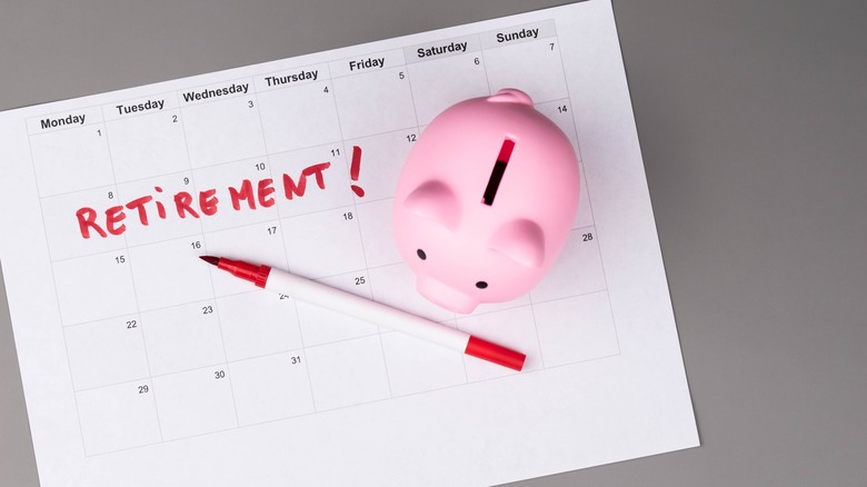 retirement written on calendar