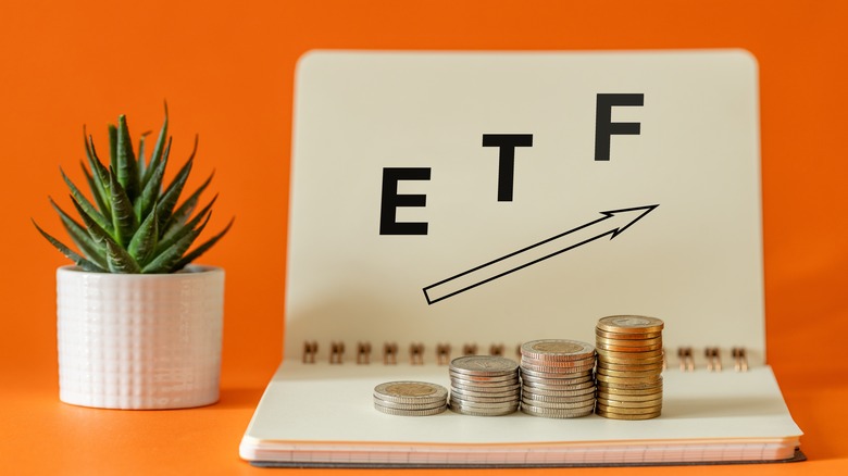 ETF written on notebook page