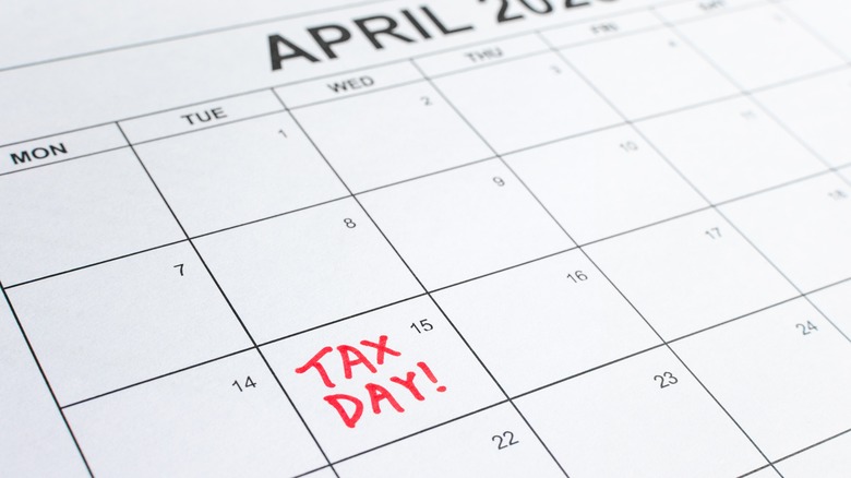 tax day on a calendar