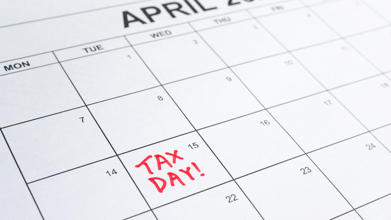 tax day on a calendar