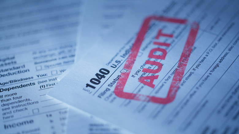 Audit stamp on IRS 1040 form