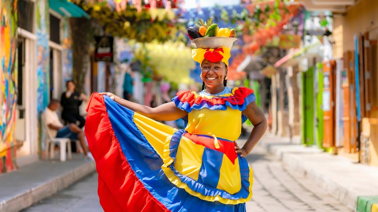 Joyful young Palanquera in Cartagena, Colombia