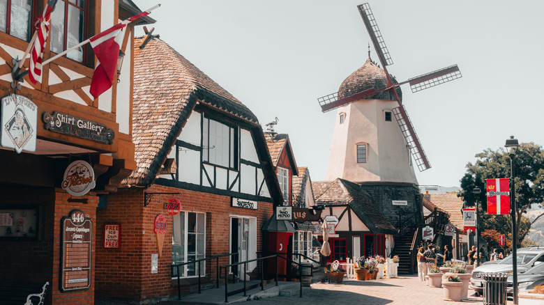 Windmill street in Solvang, California