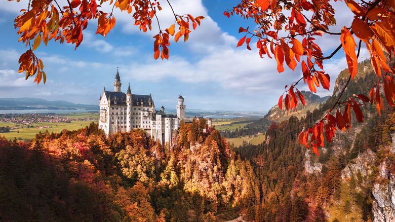 A view of world popular Neuschwanstein Castle in Bavaria.
