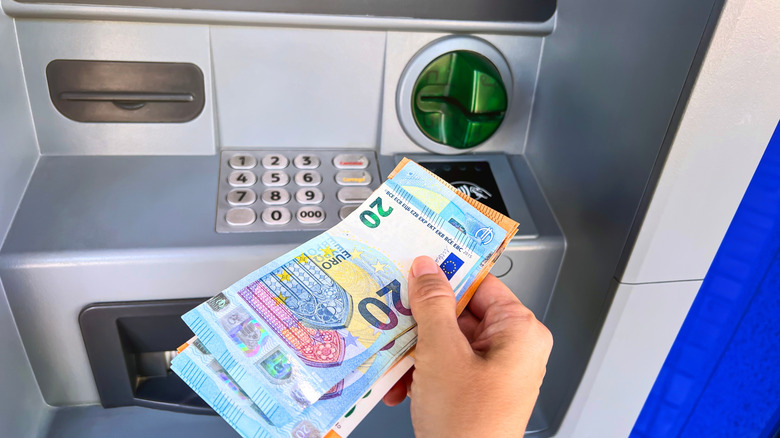 withdrawing Euros from an ATM