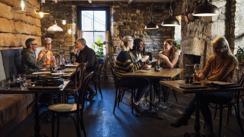 people in a cozy restaurant