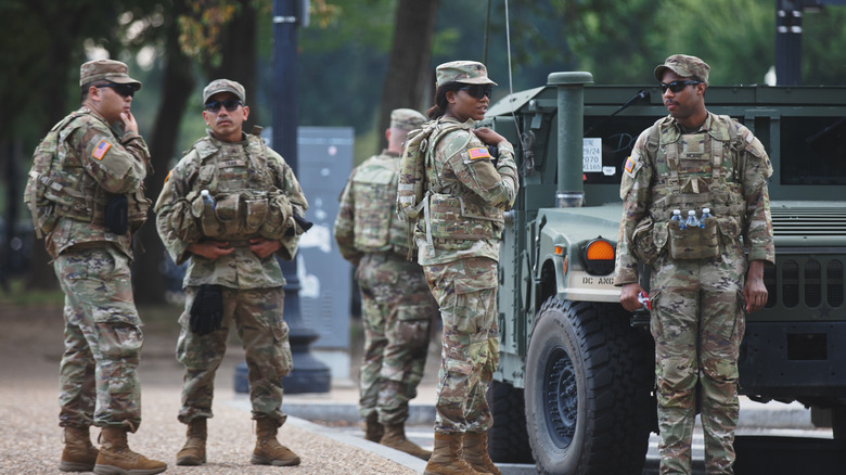 Members of the National Guard on duty